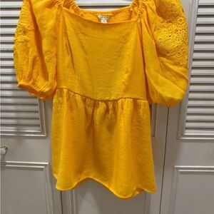 Cato Golden Puff Sleeve Blouse